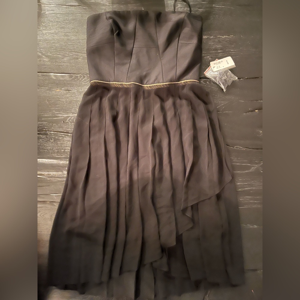 NWT size 0 strapless black cocktail dress
